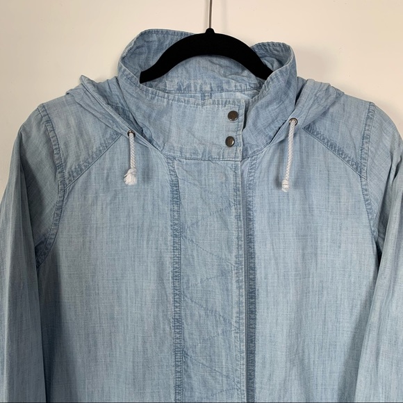 JACK by BB Dakota Light Blue Chambray Anorak Jacket - Picture 4 of 12